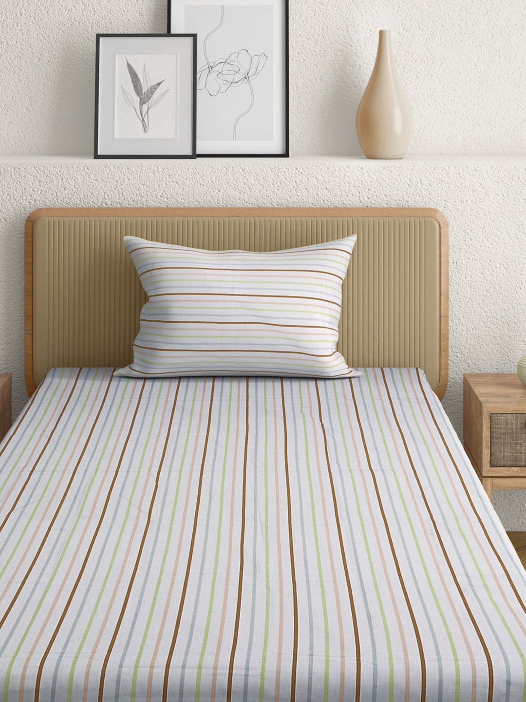 Anaqa by Pantaloons Grey & Brown Striped 144 TC Single Bedsheet with 1 Pillow Covers
Anaqa by Pantaloons Grey & Brown Striped 144 TC Single Bedsheet with 1 Pillow Covers
