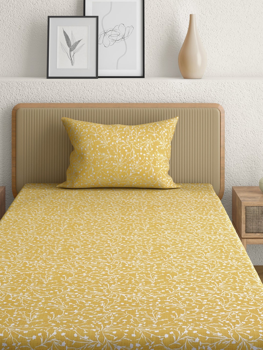 Anaqa by Pantaloons Yellow & White Floral 144 TC Single Bedsheet with 1 Pillow Covers
Anaqa by Pantaloons Yellow & White Floral 144 TC Single Bedsheet with 1 Pillow Covers