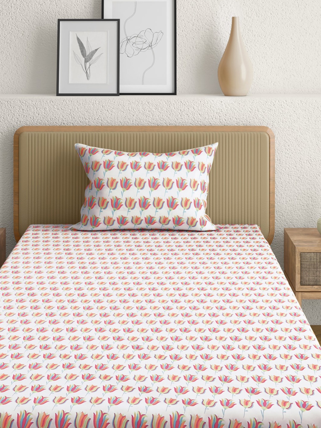 Anaqa by Pantaloons White & Blue Floral 144 TC Cotton Single Bedsheet with 1 Pillow Cover
Anaqa by Pantaloons White & Blue Floral 144 TC Cotton Single Bedsheet with 1 Pillow Cover