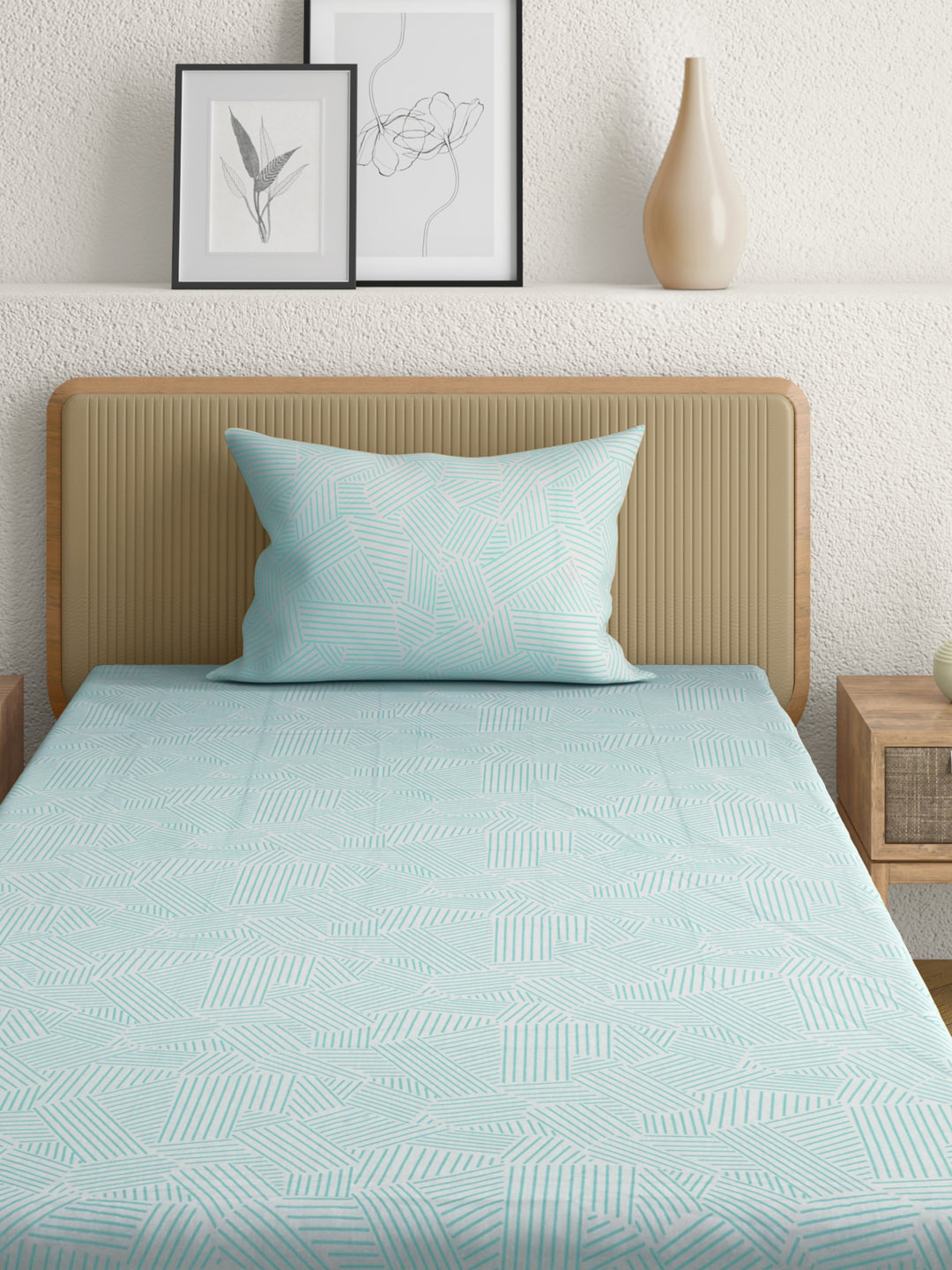 Anaqa by Pantaloons Blue & White Geometric 144 TC Cotton Single Bedsheet & 1 Pillow Cover
Anaqa by Pantaloons Blue & White Geometric 144 TC Cotton Single Bedsheet & 1 Pillow Cover