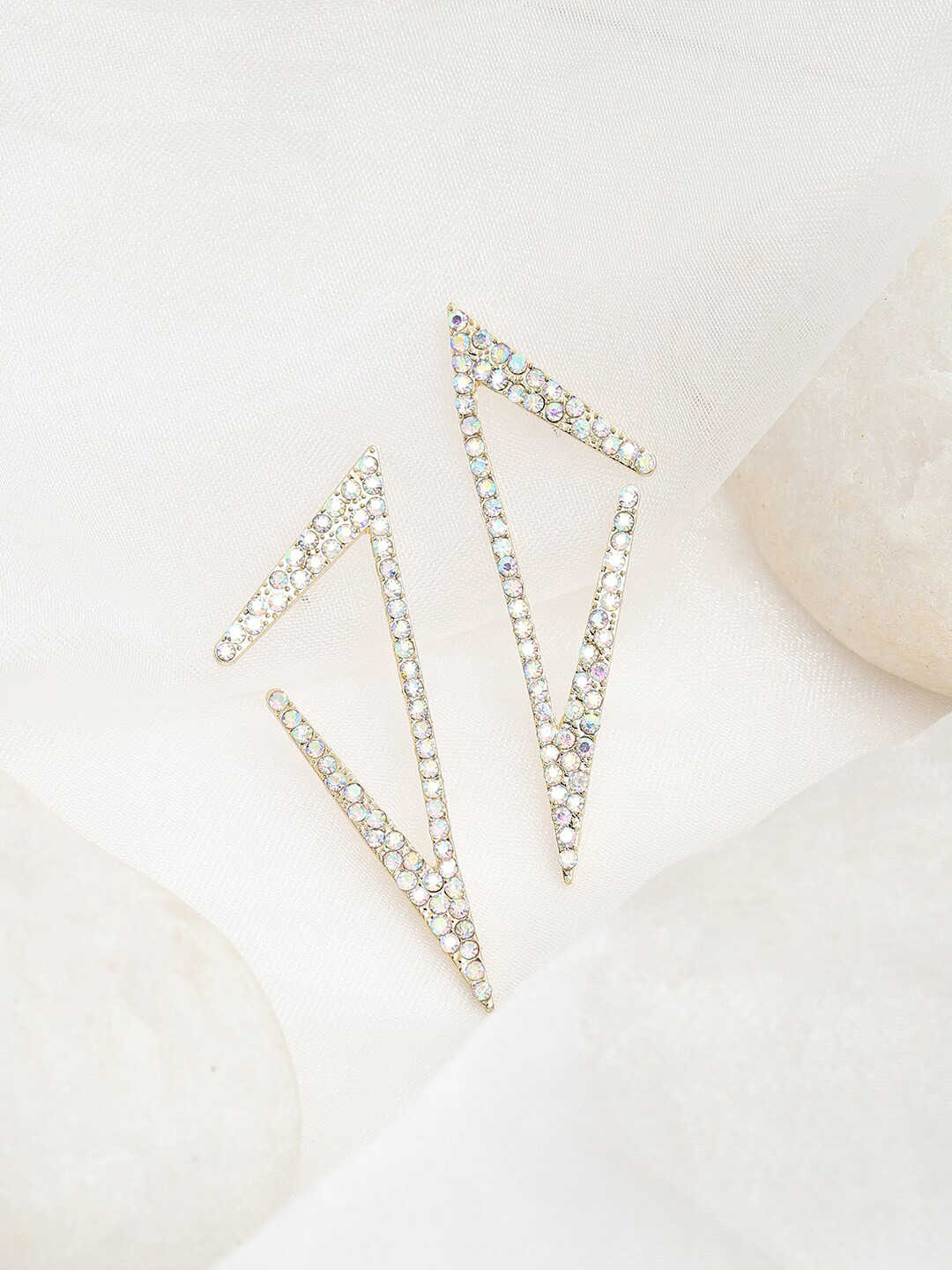 SOHI Silver-Plated Contemporary Studs Earrings 
SOHI Silver-Plated Contemporary Studs Earrings