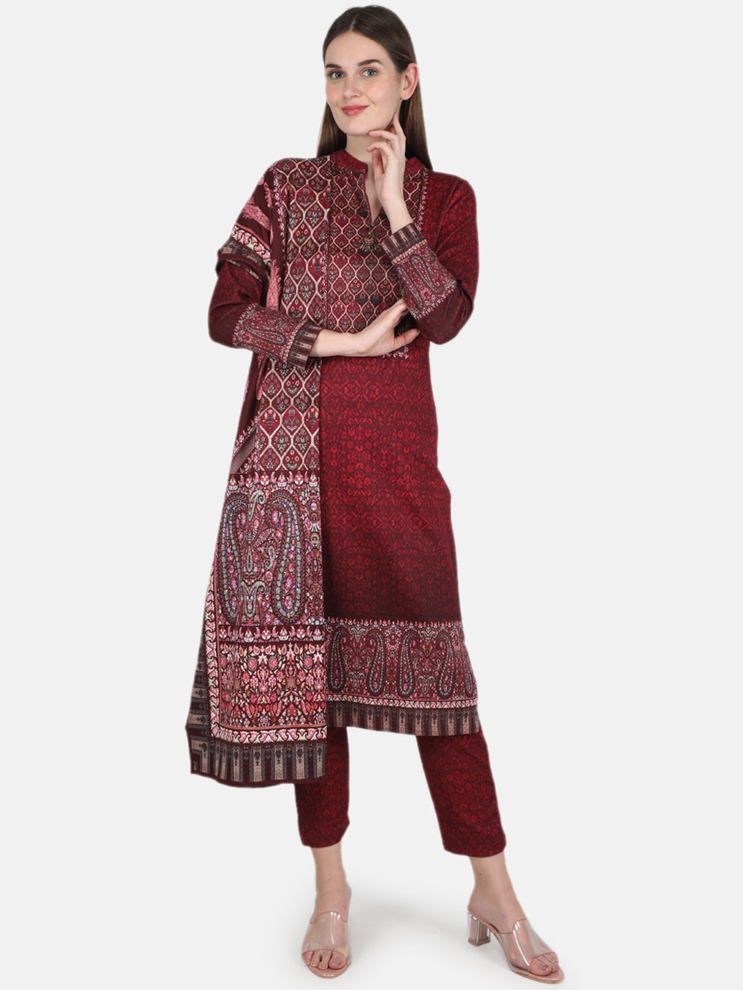 Monte Carlo Women Maroon Ethnic Motifs Printed Pure Cotton Kurta with Trousers & With Dupatta
Monte Carlo Women Maroon Ethnic Motifs Printed Pure Cotton Kurta with Trousers & With Dupatta