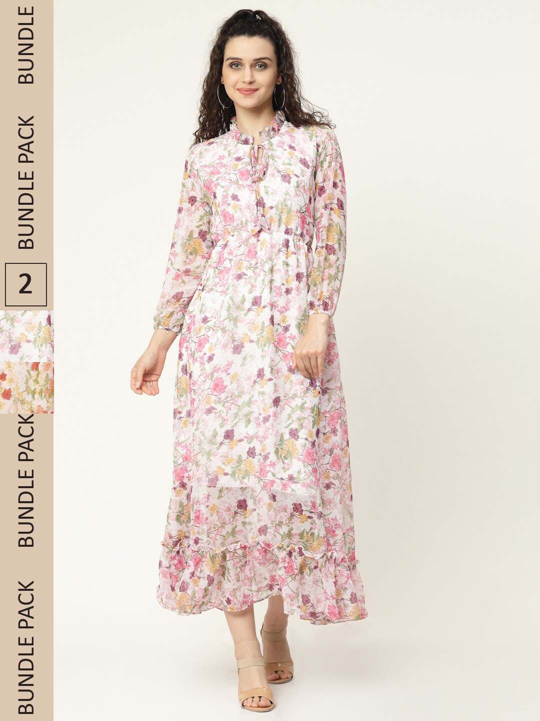 MISS AYSE Off White & Cream-Coloured Floral Georgette Ethnic Maxi Dress Pack of 2
MISS AYSE Off White & Cream-Coloured Floral Georgette Ethnic Maxi Dress Pack of 2