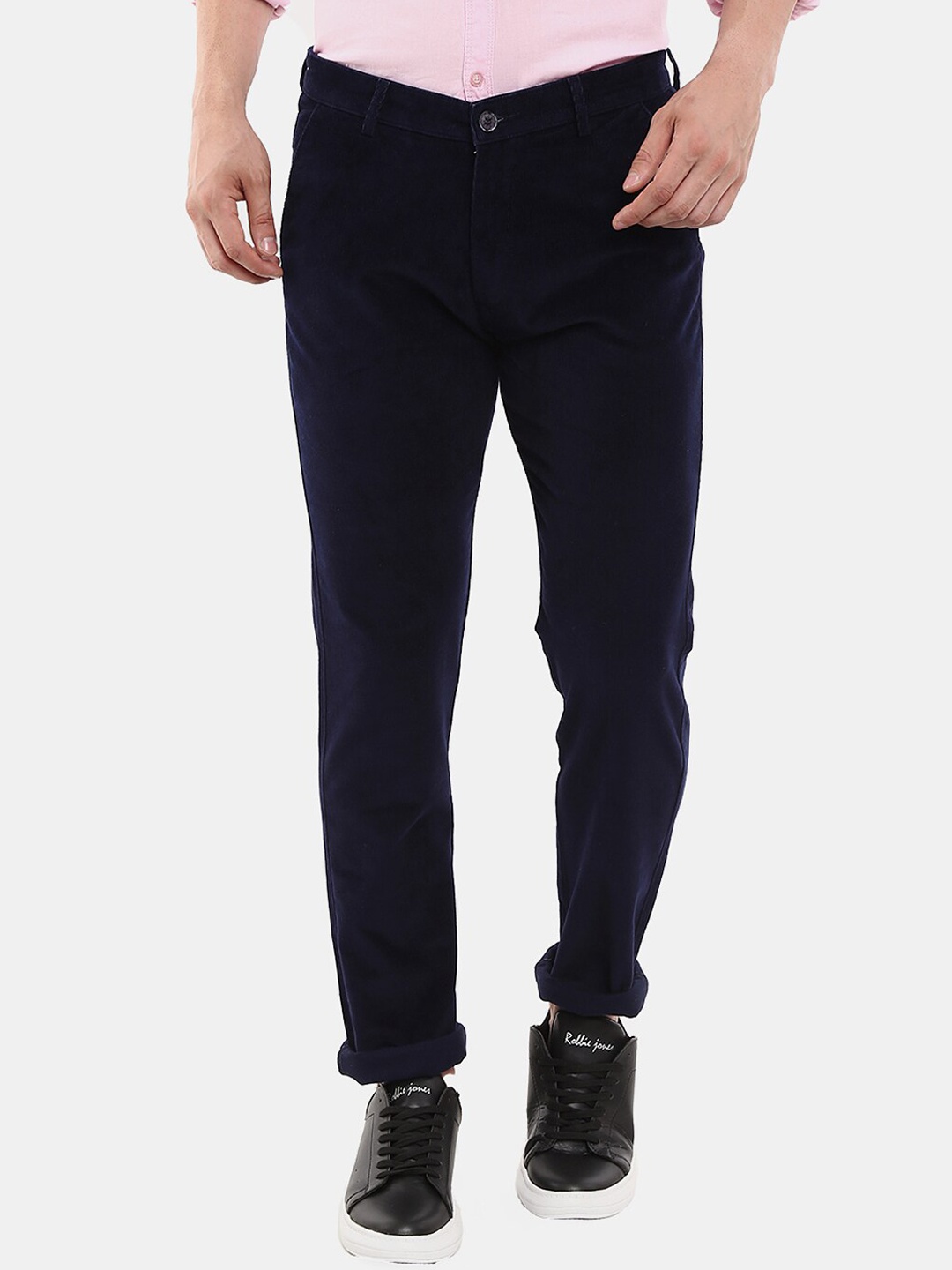 V-Mart Men Blue Classic Slim Fit Cotton Chinos Trouser