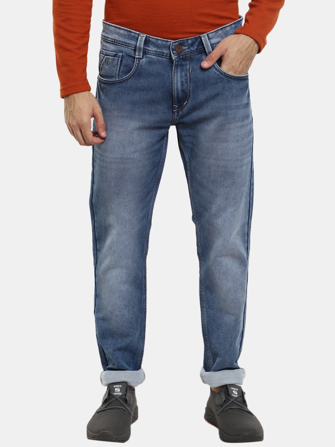 V-Mart Men Blue Classic Light Fade Cotton Jeans