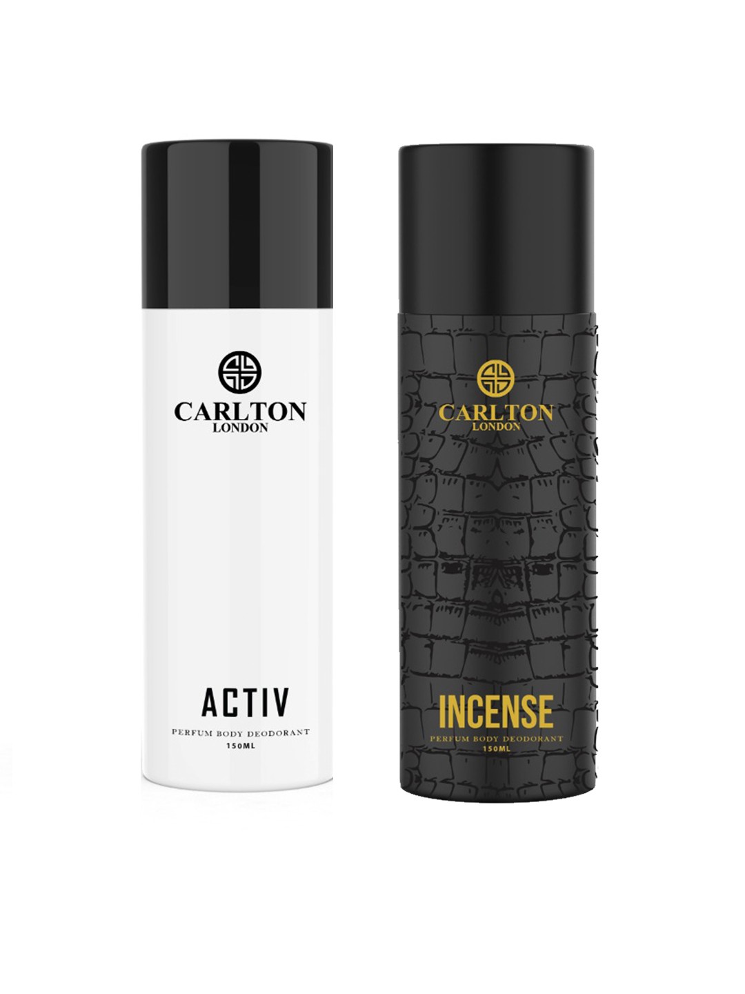 Carlton London Men Set Of Incense & Activ Perfumed Body Deodorant - 150 ml Each, Black
Carlton London Men Set Of Incense & Activ Perfumed Body Deodorant - 150 ml Each, Black