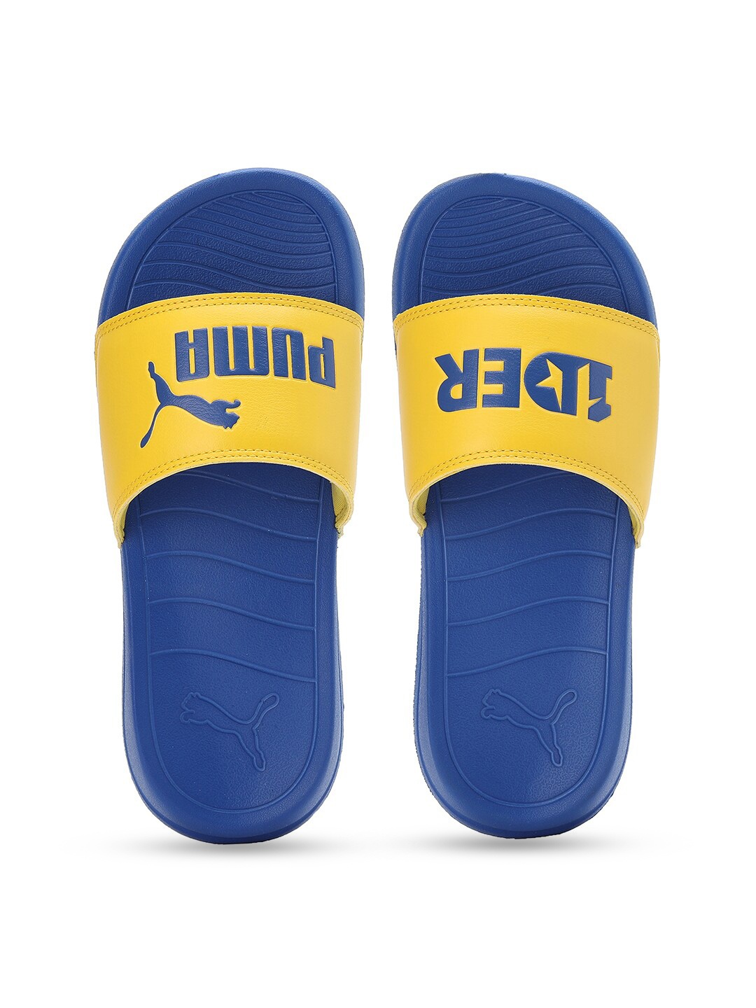 Puma Kids Printed Sliders, Blue