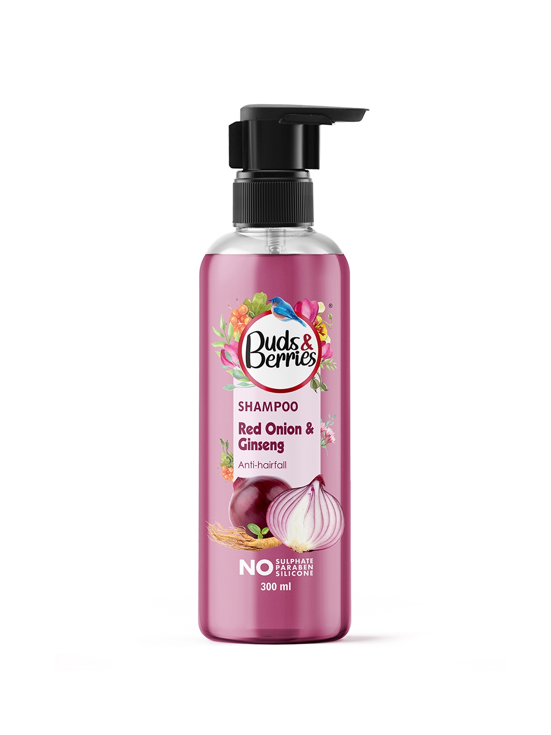 Buds & Berries Red Onion & Ginseng Anti-Hair Fall Shampoo for Voluminous Hair - 300ml, Purple
Buds & Berries Red Onion & Ginseng Anti-Hair Fall Shampoo for Voluminous Hair - 300ml, Purple