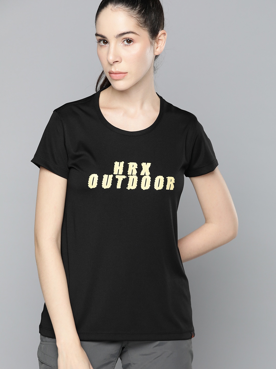 HRX by Hrithik Roshan Women Brand Logo Printed Rapid-Dry T-shirt With Reflective Detail, Black
HRX by Hrithik Roshan Women Brand Logo Printed Rapid-Dry T-shirt With Reflective Detail, Black