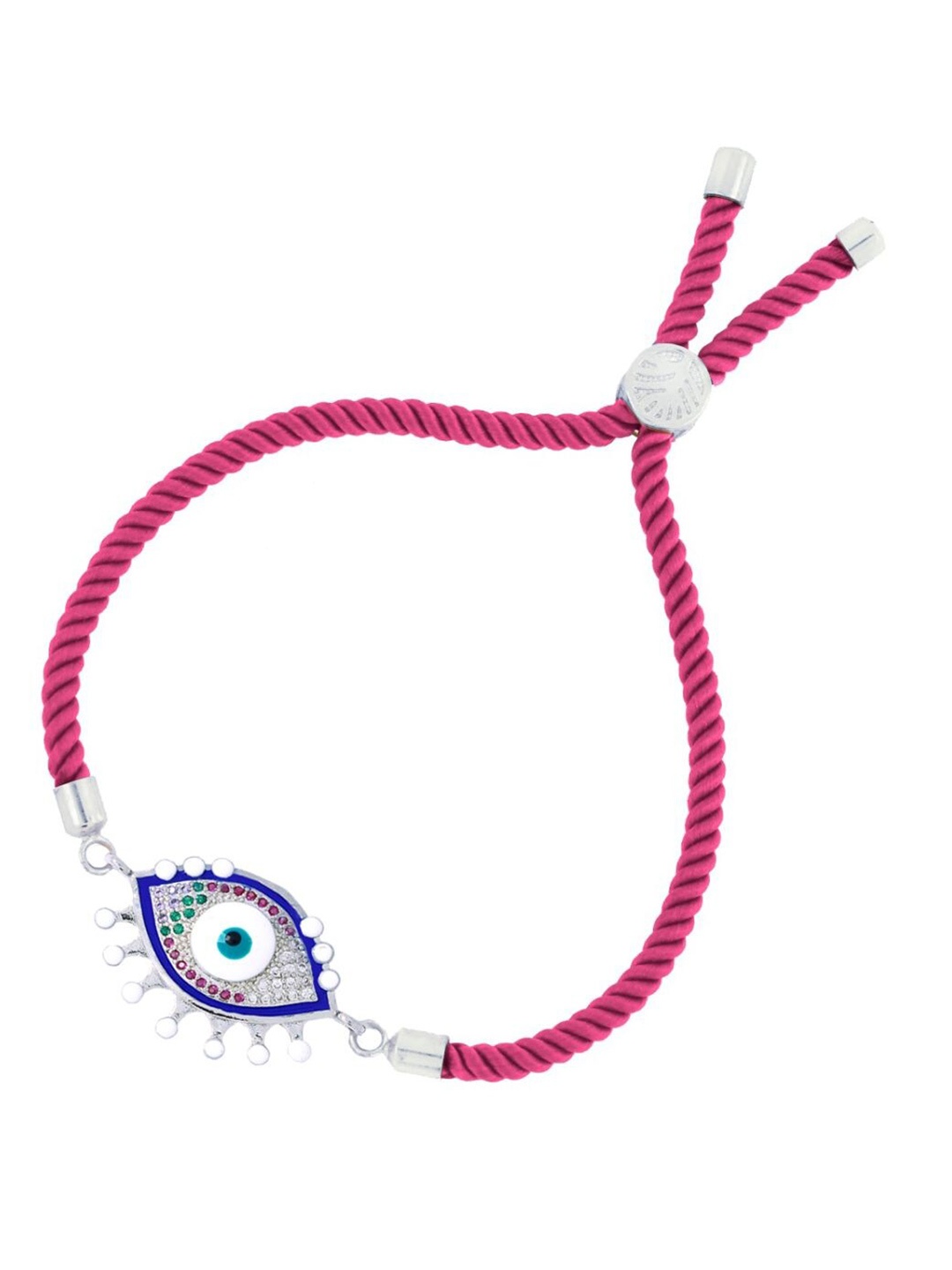 ZIVOM Women Silver-Toned & Pink Brass Cubic Zirconia Enamelled Silver-Plated Bracelet
ZIVOM Women Silver-Toned & Pink Brass Cubic Zirconia Enamelled Silver-Plated Bracelet