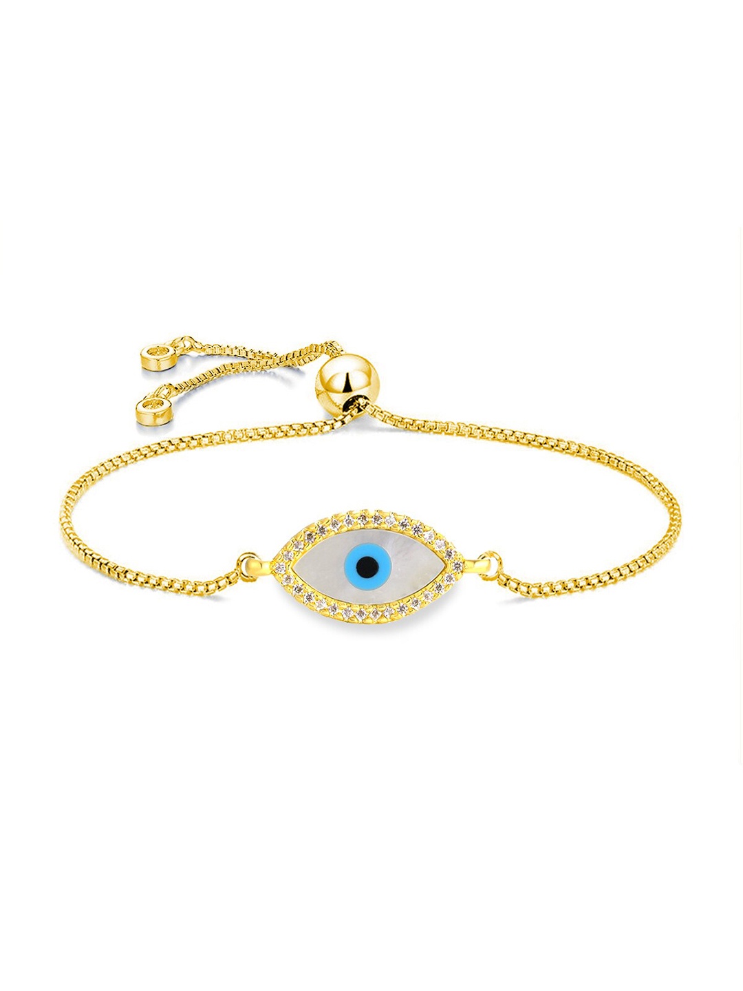 ZIVOM Women Gold-Toned & Blue Brass Cubic Zirconia Antique Gold-Plated Link Bracelet
ZIVOM Women Gold-Toned & Blue Brass Cubic Zirconia Antique Gold-Plated Link Bracelet