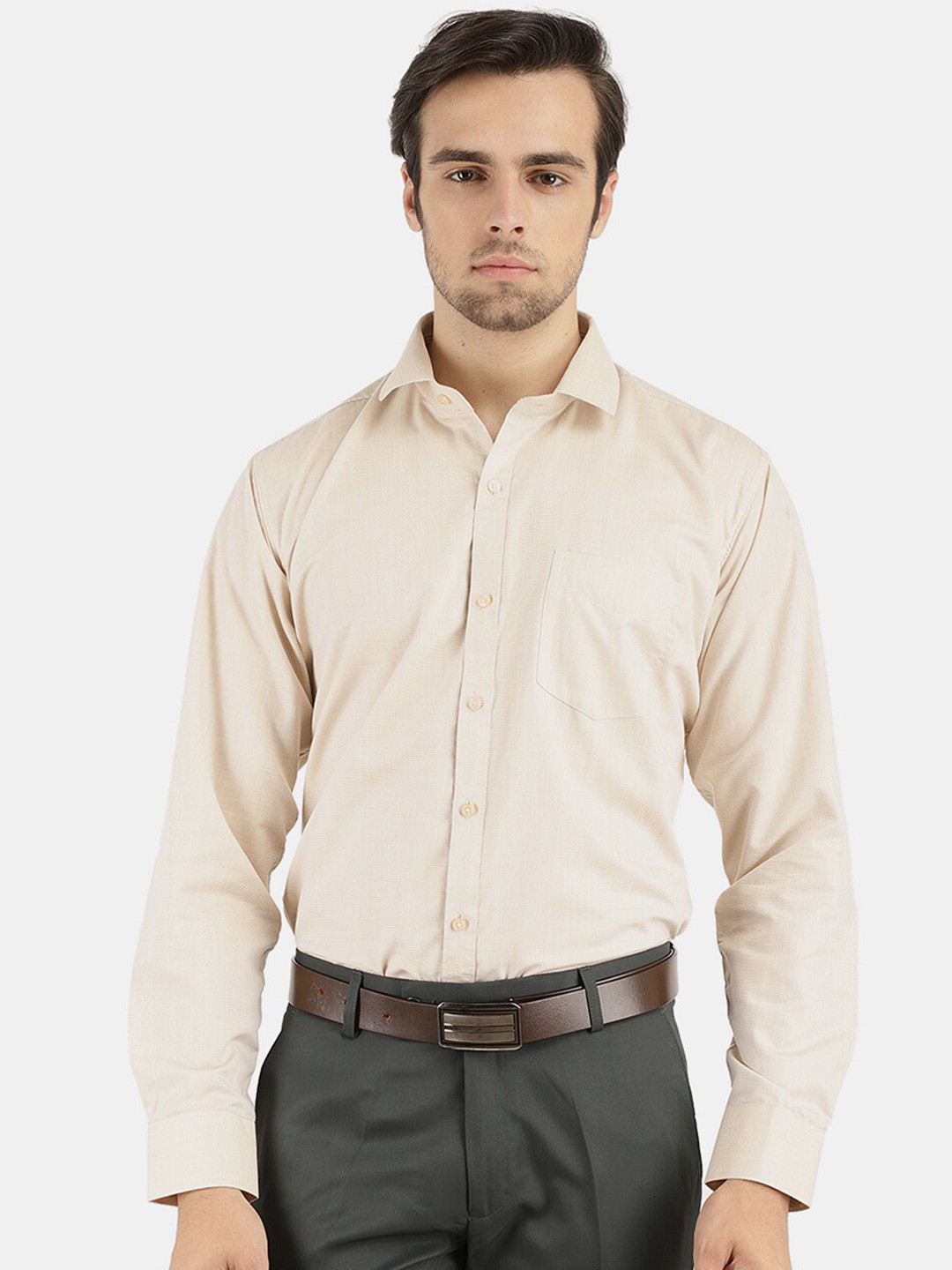 V-Mart Men Khaki Classic Cotton Formal Shirt 
V-Mart Men Khaki Classic Cotton Formal Shirt