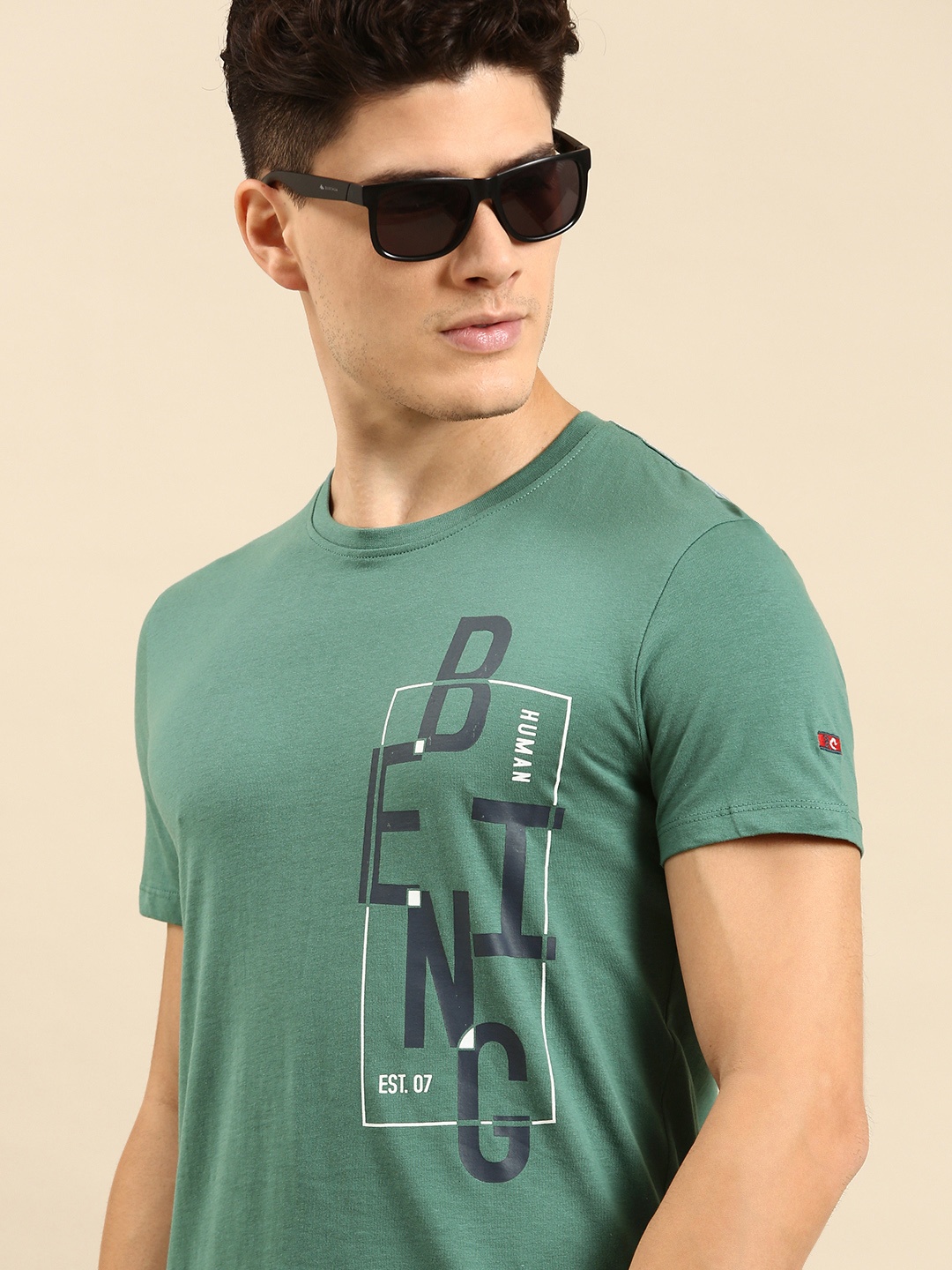 Being Human Men Brand Logo Placement Print Round Neck Pure Cotton Knitted T-shirt, Green
Being Human Men Brand Logo Placement Print Round Neck Pure Cotton Knitted T-shirt, Green