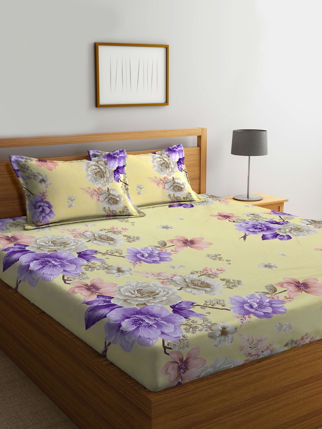 KLOTTHE Floral Printed 300 TC Fitted King Bedsheet with 2 Pillow Covers, Yellow
KLOTTHE Floral Printed 300 TC Fitted King Bedsheet with 2 Pillow Covers, Yellow