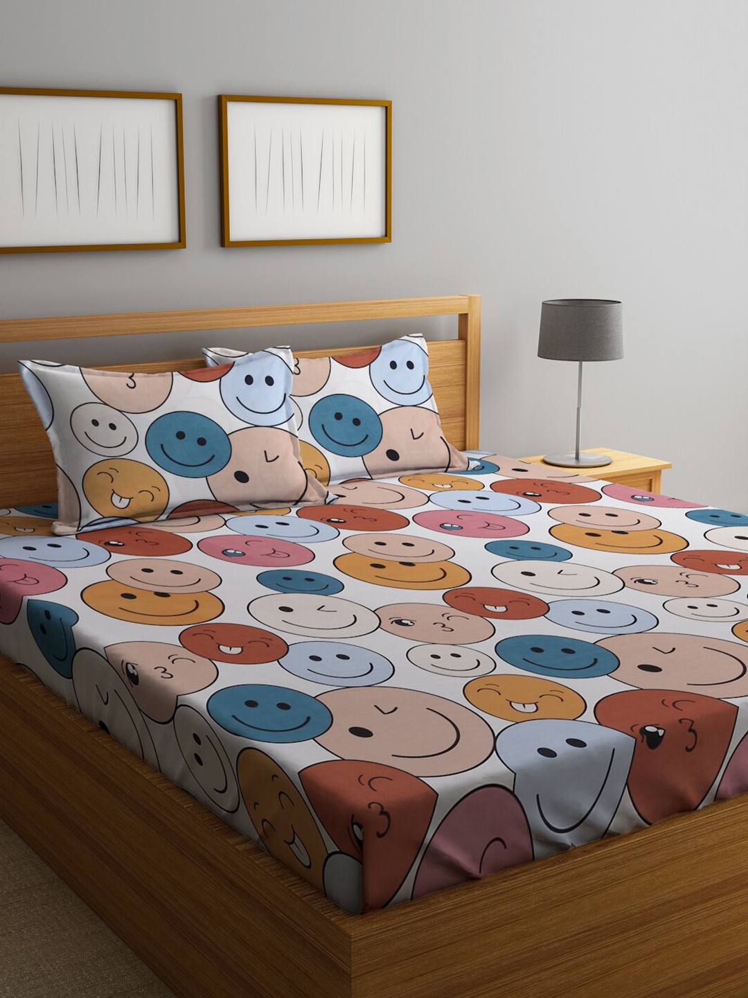 KLOTTHE White & Blue Cartoon Characters Printed 300 TC King Bedsheet with 2 Pillow Covers
KLOTTHE White & Blue Cartoon Characters Printed 300 TC King Bedsheet with 2 Pillow Covers