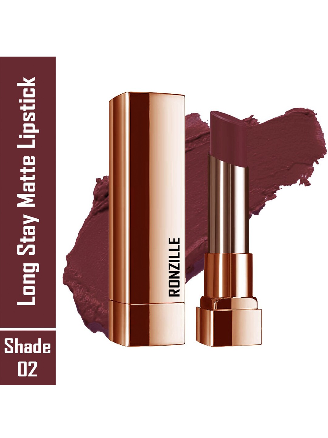 Ronzille RC Natural Colored Long Stay Matte Lipstick-4.5gm-Shade 02, Brown
