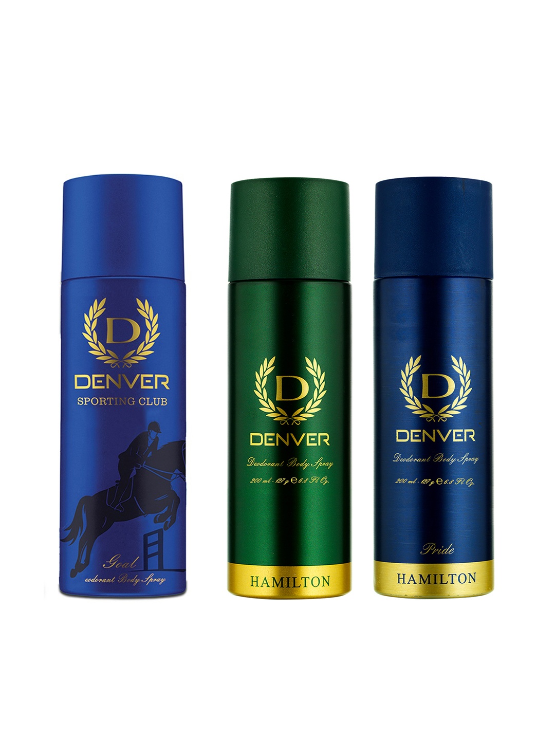 Denver Men Set Of 3 Deodorant - Hamilton+ Hamilton Pride+ Sporting Club Goal - 200ml Each, Green
Denver Men Set Of 3 Deodorant - Hamilton+ Hamilton Pride+ Sporting Club Goal - 200ml Each, Green