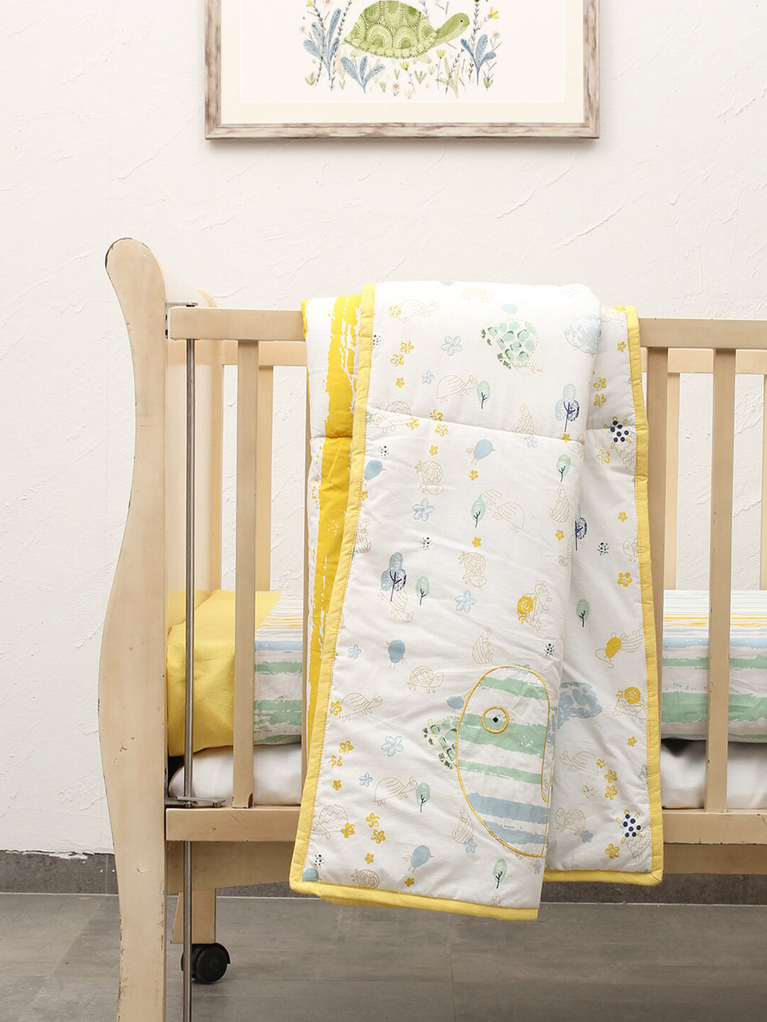 House This Tortoise Finds His Home Kids White & Yellow Cotton AC Room Double Bed Quilt
House This Tortoise Finds His Home Kids White & Yellow Cotton AC Room Double Bed Quilt