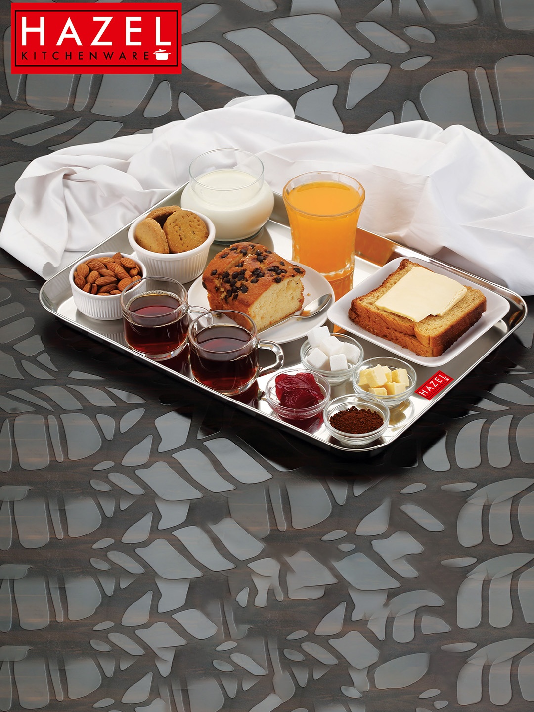 HAZEL Set of 4 Silver-Toned Shutterproof Dishwasher Safe Stainless Steel Serving Trays
HAZEL Set of 4 Silver-Toned Shutterproof Dishwasher Safe Stainless Steel Serving Trays