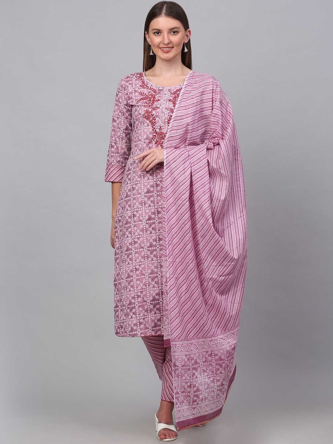 KALINI Women Ethnic Motifs Printed Pure Cotton Kurta with Trousers & With Dupatta, Mauve
KALINI Women Ethnic Motifs Printed Pure Cotton Kurta with Trousers & With Dupatta, Mauve