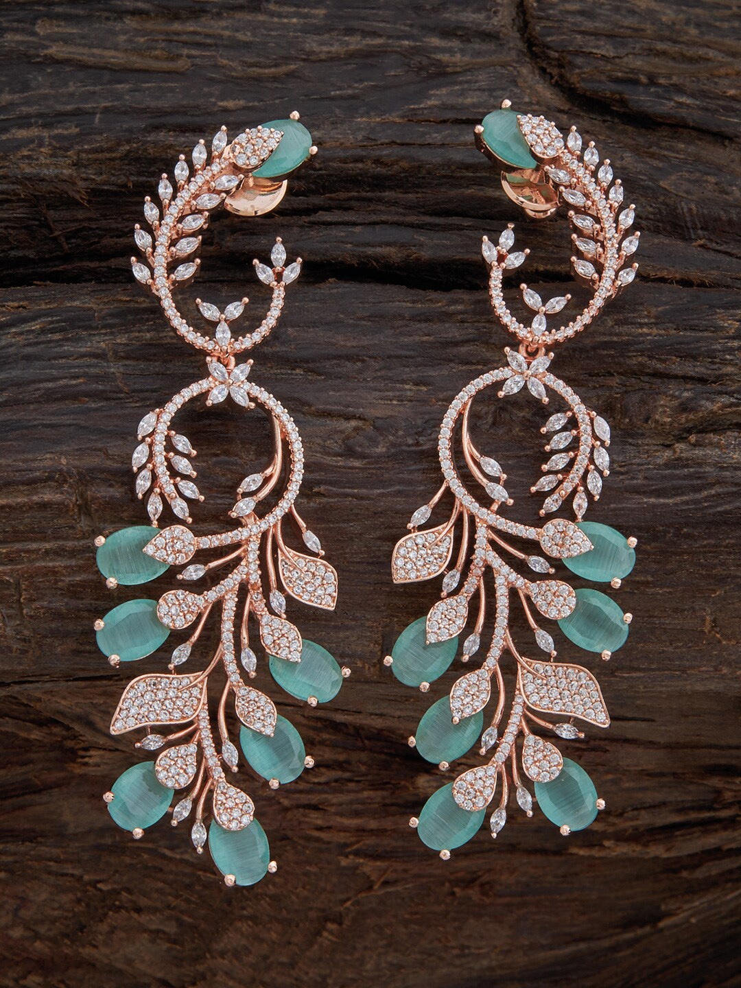 Kushal's Fashion Jewellery Rose Gold-Plated Cubic Zirconia Floral Drop Earrings, Sea green
Kushal's Fashion Jewellery Rose Gold-Plated Cubic Zirconia Floral Drop Earrings, Sea green