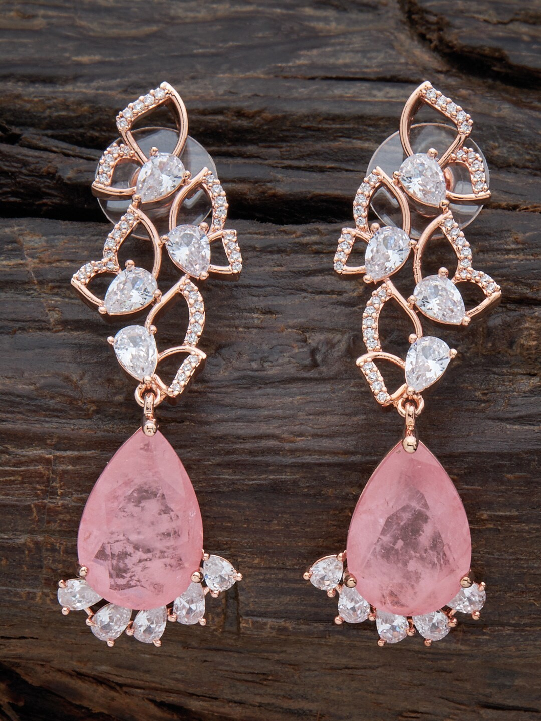 Kushal's Fashion Jewellery Rose Gold-Plated Cubic Zirconia Teardrop Shaped Drop Earrings, Pink
Kushal's Fashion Jewellery Rose Gold-Plated Cubic Zirconia Teardrop Shaped Drop Earrings, Pink