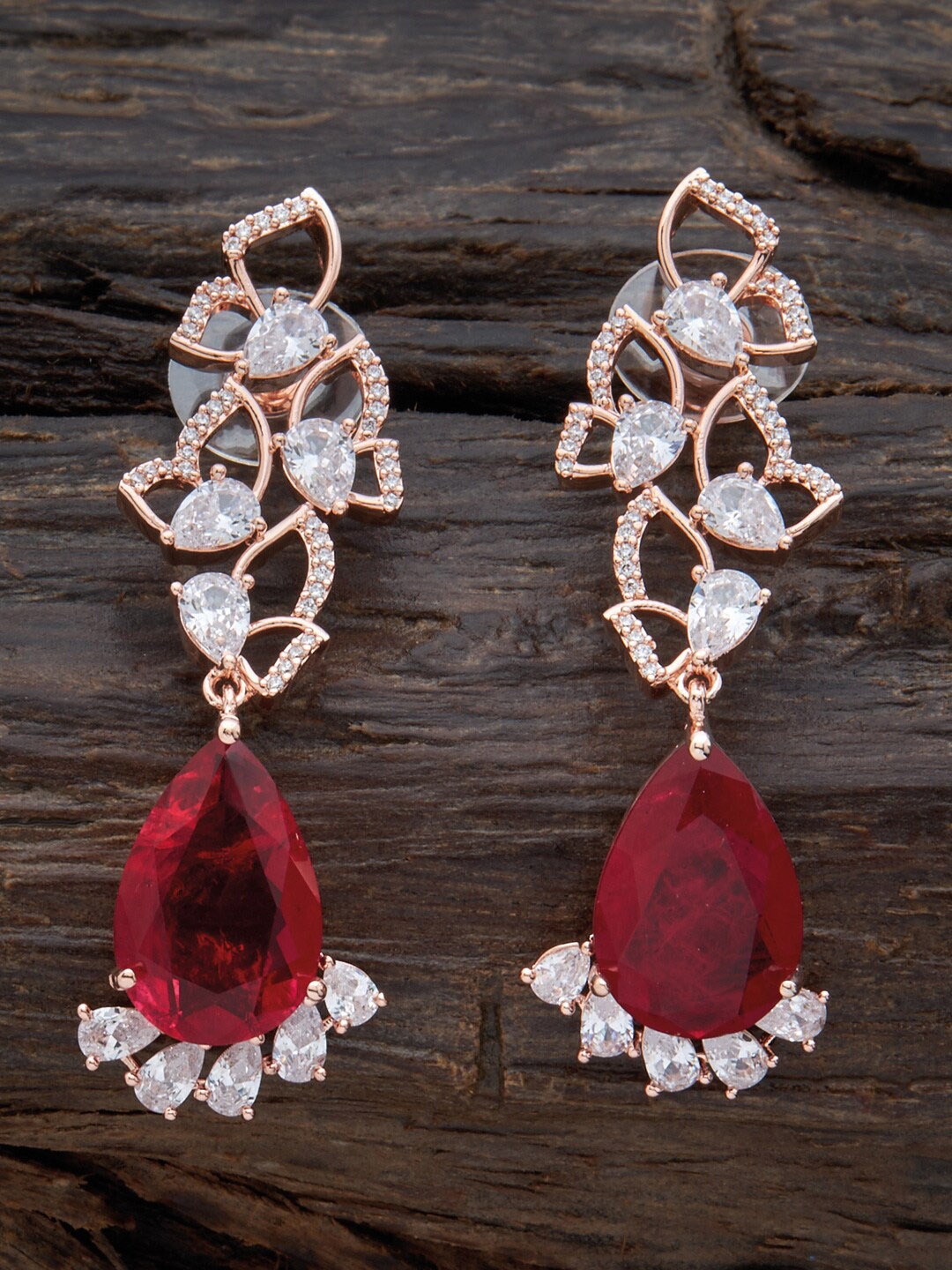 Kushal's Fashion Jewellery Rose Gold-Plated Cubic Zirconia Teardrop Shaped Drop Earrings, Pink
Kushal's Fashion Jewellery Rose Gold-Plated Cubic Zirconia Teardrop Shaped Drop Earrings, Pink
