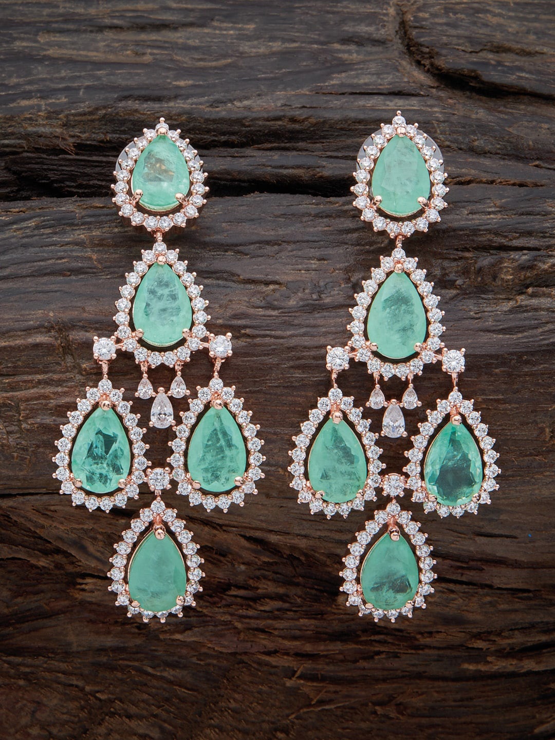 Kushal's Fashion Jewellery Rose Gold-Plated Teardrop Shaped Drop Earrings, Sea green
Kushal's Fashion Jewellery Rose Gold-Plated Teardrop Shaped Drop Earrings, Sea green