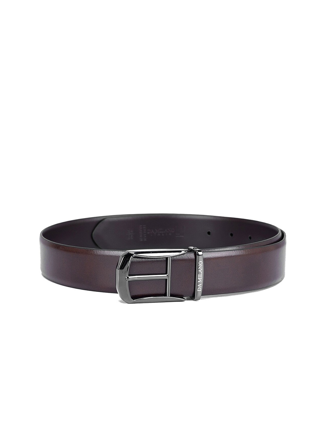 Da Milano Men Brown Textured Leather Formal Belt