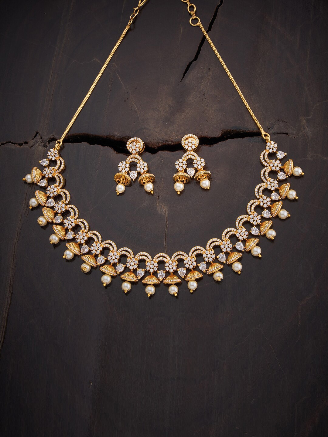 Kushal's Fashion Jewellery Gold-Plated CZ Stones-Studded Jewellery Set, White
Kushal's Fashion Jewellery Gold-Plated CZ Stones-Studded Jewellery Set, White