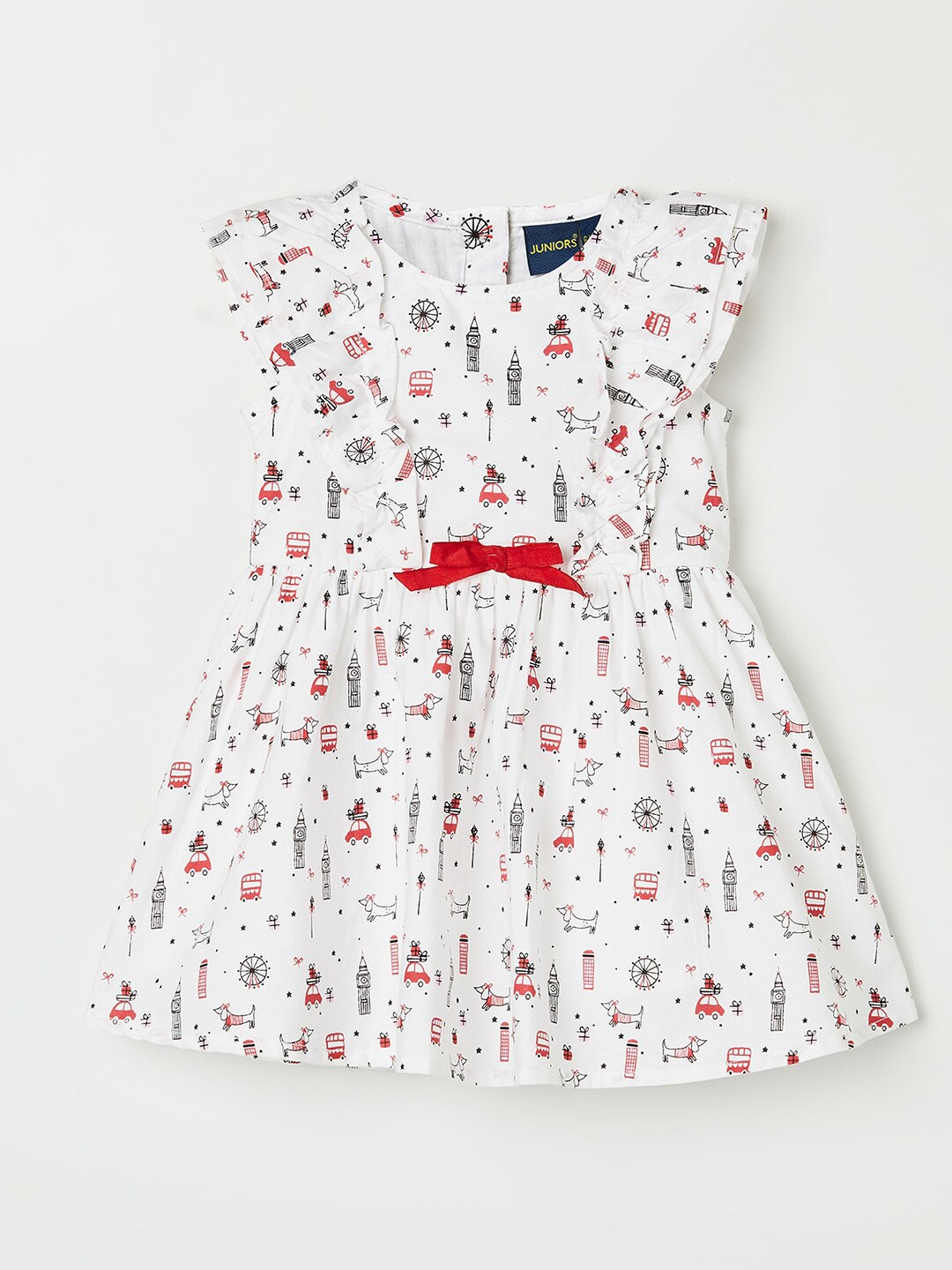 Juniors by Lifestyle Flared Cotton Dress, White