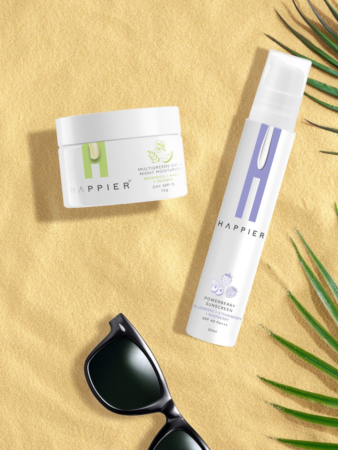Happier Set of 2 Powerberry SPF 40 Sunscreen & Multigreens Day Night SPF 15 Moisturiser, White
Happier Set of 2 Powerberry SPF 40 Sunscreen & Multigreens Day Night SPF 15 Moisturiser, White