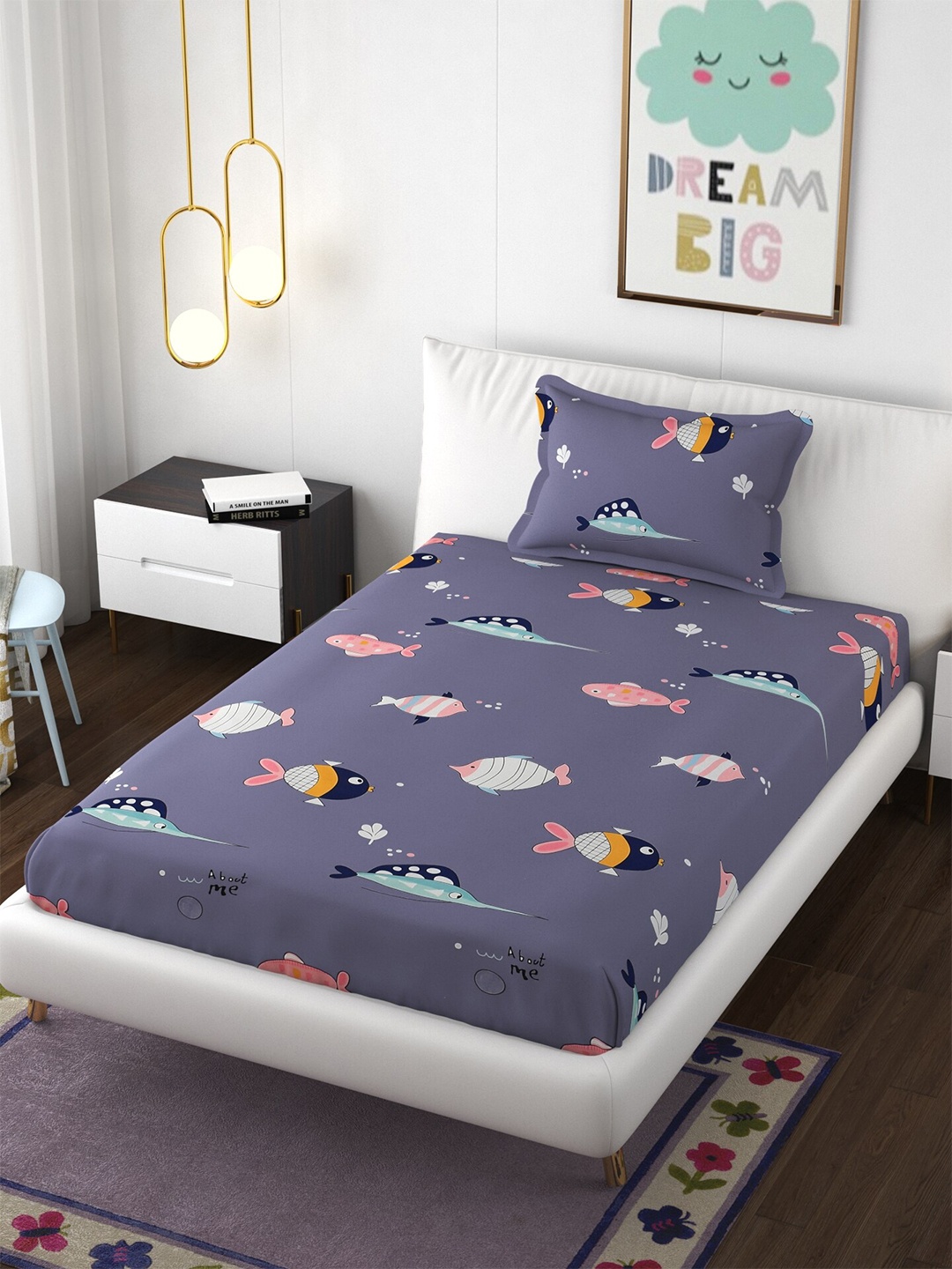 Molly & Michel Purple & Black Cartoon Characters 210 TC Single Bedsheet with Pillow Cover
Molly & Michel Purple & Black Cartoon Characters 210 TC Single Bedsheet with Pillow Cover