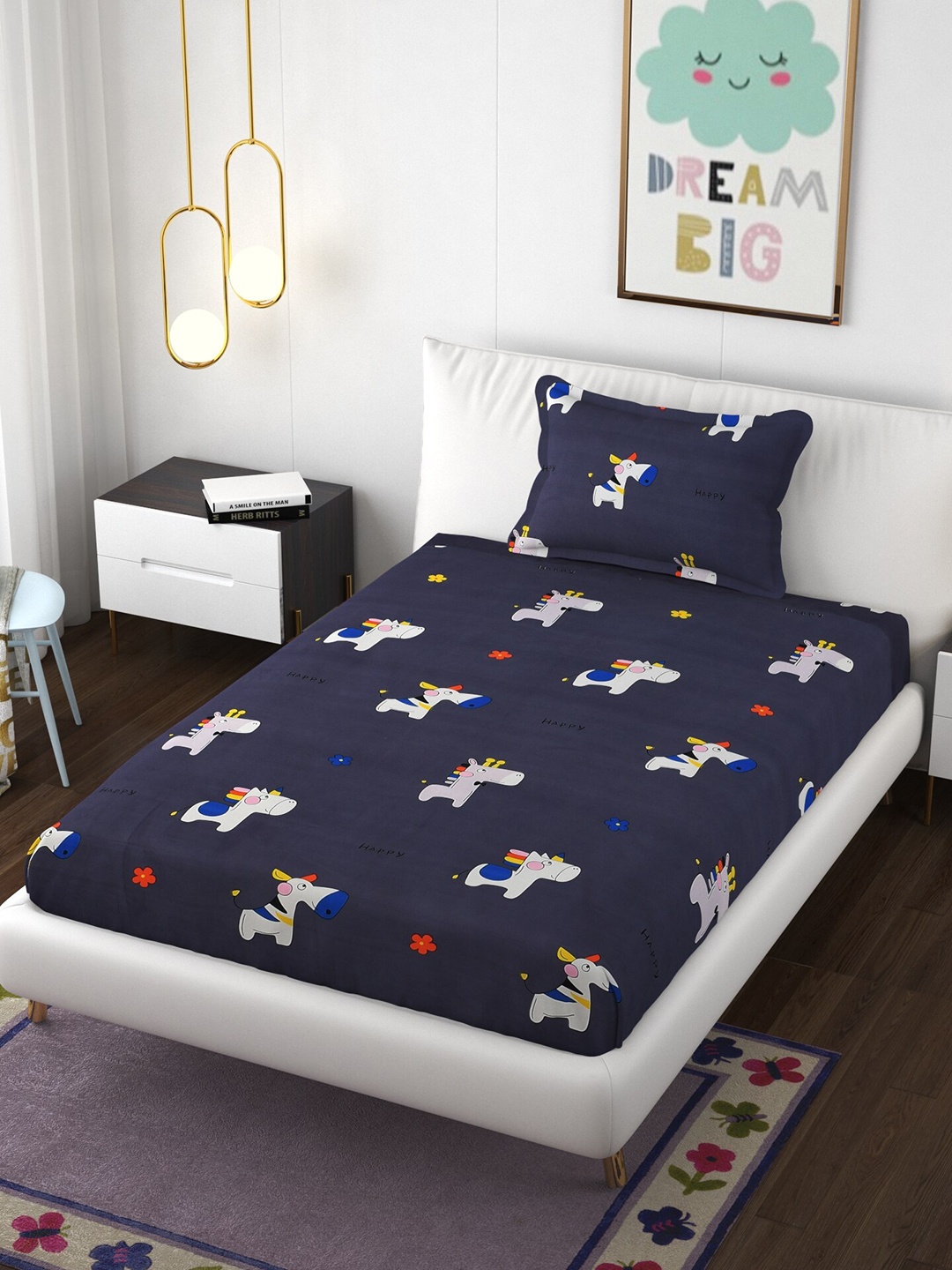 Molly & Michel Purple & White Cartoon Characters 210 TC Single Bedsheet with 1 Pillow Covers
Molly & Michel Purple & White Cartoon Characters 210 TC Single Bedsheet with 1 Pillow Covers
