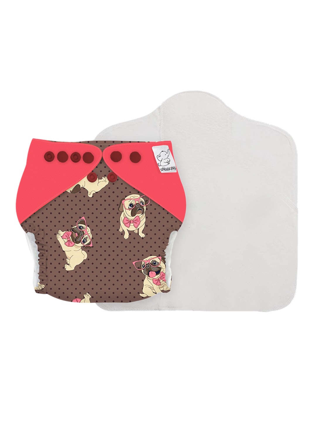 Snugkins Kids Reusable Cloth Diaper + Wet-Free Organic Cotton Prefold Pad - PawFect Day, Brown
Snugkins Kids Reusable Cloth Diaper + Wet-Free Organic Cotton Prefold Pad - PawFect Day, Brown