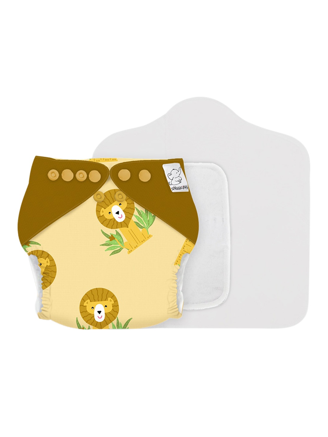 Snugkins Kids Reusable Cloth Diaper + Wet-Free Organic Cotton Prefold Pad - Lion Hearted, Yellow
Snugkins Kids Reusable Cloth Diaper + Wet-Free Organic Cotton Prefold Pad - Lion Hearted, Yellow