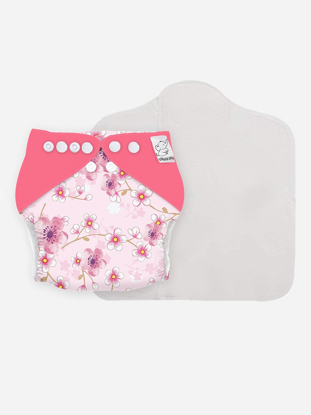 Snugkins Kids Reusable Cloth Diaper + Wet-Free Organic Cotton Prefold Pad - Sakura, Pink
Snugkins Kids Reusable Cloth Diaper + Wet-Free Organic Cotton Prefold Pad - Sakura, Pink