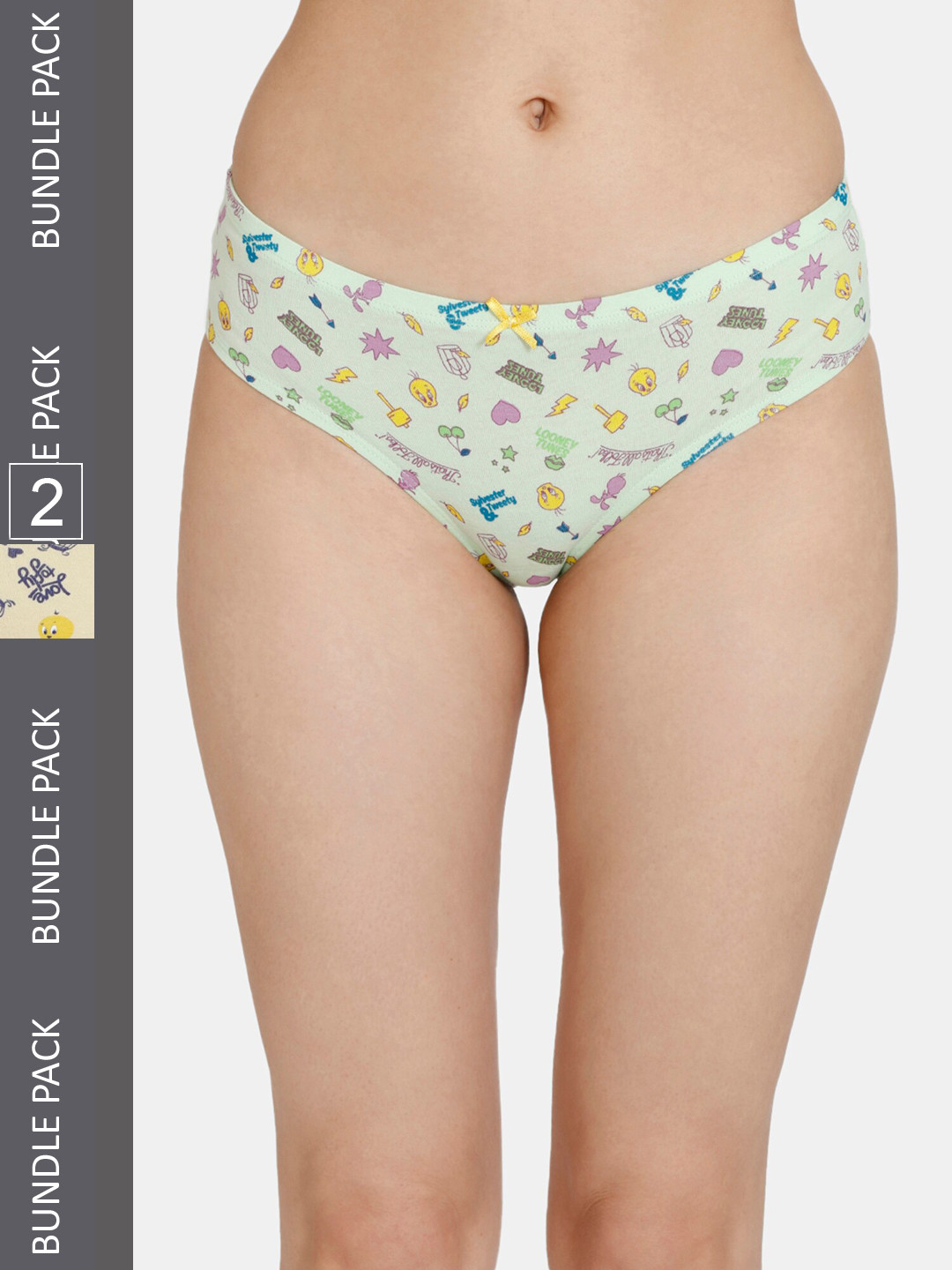 Zivame Girls Pack Of 2 Printed Hipster Briefs, Multi 
Zivame Girls Pack Of 2 Printed Hipster Briefs, Multi