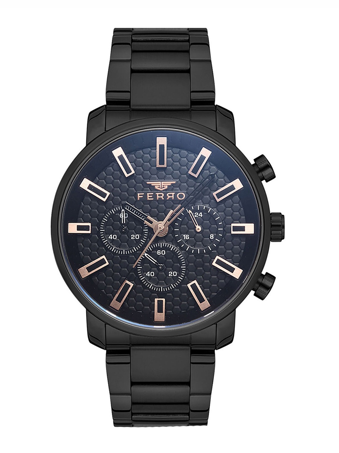 Ferro Men Brass Dial & Stainless Steel Bracelet Style Chronograph Watch FM11914A-G, Black
Ferro Men Brass Dial & Stainless Steel Bracelet Style Chronograph Watch FM11914A-G, Black
