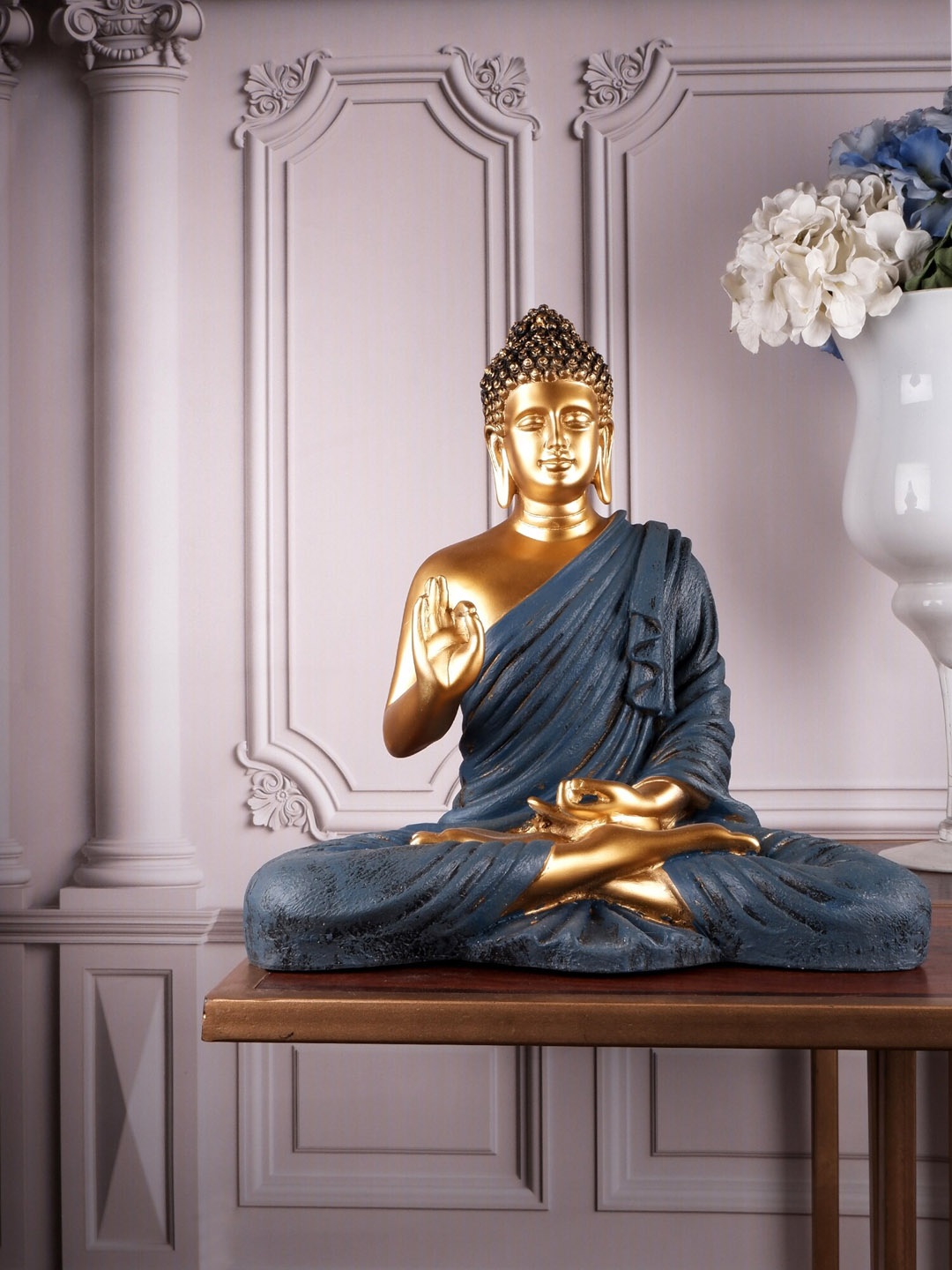 THE WHITE INK DECOR Blue & Gold-Toned Premium Feng Shui Meditating Buddha Showpiece
THE WHITE INK DECOR Blue & Gold-Toned Premium Feng Shui Meditating Buddha Showpiece