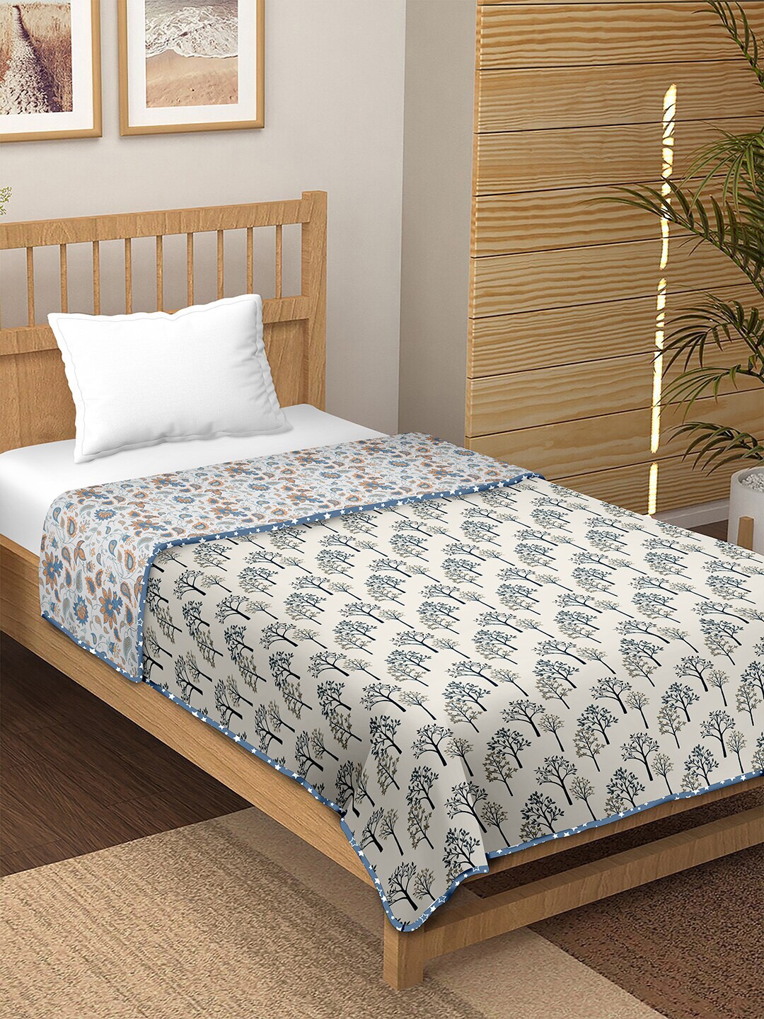 BELLA CASA White & Blue Floral AC Room 150 GSM Soft & Reversible Cotton Single Bed Dohar
BELLA CASA White & Blue Floral AC Room 150 GSM Soft & Reversible Cotton Single Bed Dohar