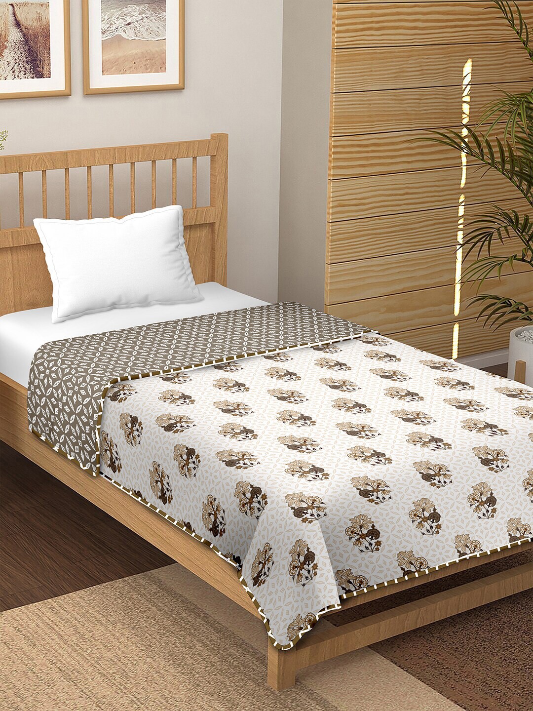 BELLA CASA Off White & Brown AC Room 150 GSM Soft & Reversible Cotton Single Bed Dohar
BELLA CASA Off White & Brown AC Room 150 GSM Soft & Reversible Cotton Single Bed Dohar