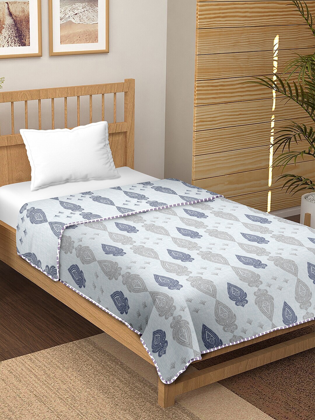 BELLA CASA Blue & Off White AC Room 150 GSM Soft & Reversible Cotton Single Bed Dohar
BELLA CASA Blue & Off White AC Room 150 GSM Soft & Reversible Cotton Single Bed Dohar