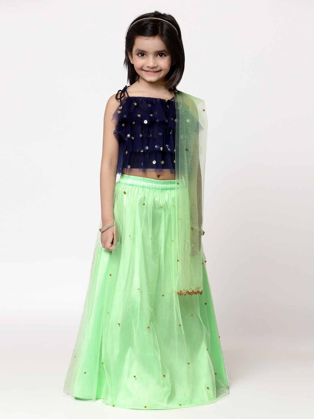 studio rasa Girls Embellished Beads and Stones Ready to Wear Lehenga & Blouse, Green
studio rasa Girls Embellished Beads and Stones Ready to Wear Lehenga & Blouse, Green