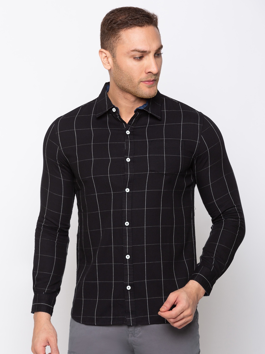 Status Quo Men Standard Slim Fit Windowpane Checks Checked Cotton Casual Shirt, Black
Status Quo Men Standard Slim Fit Windowpane Checks Checked Cotton Casual Shirt, Black