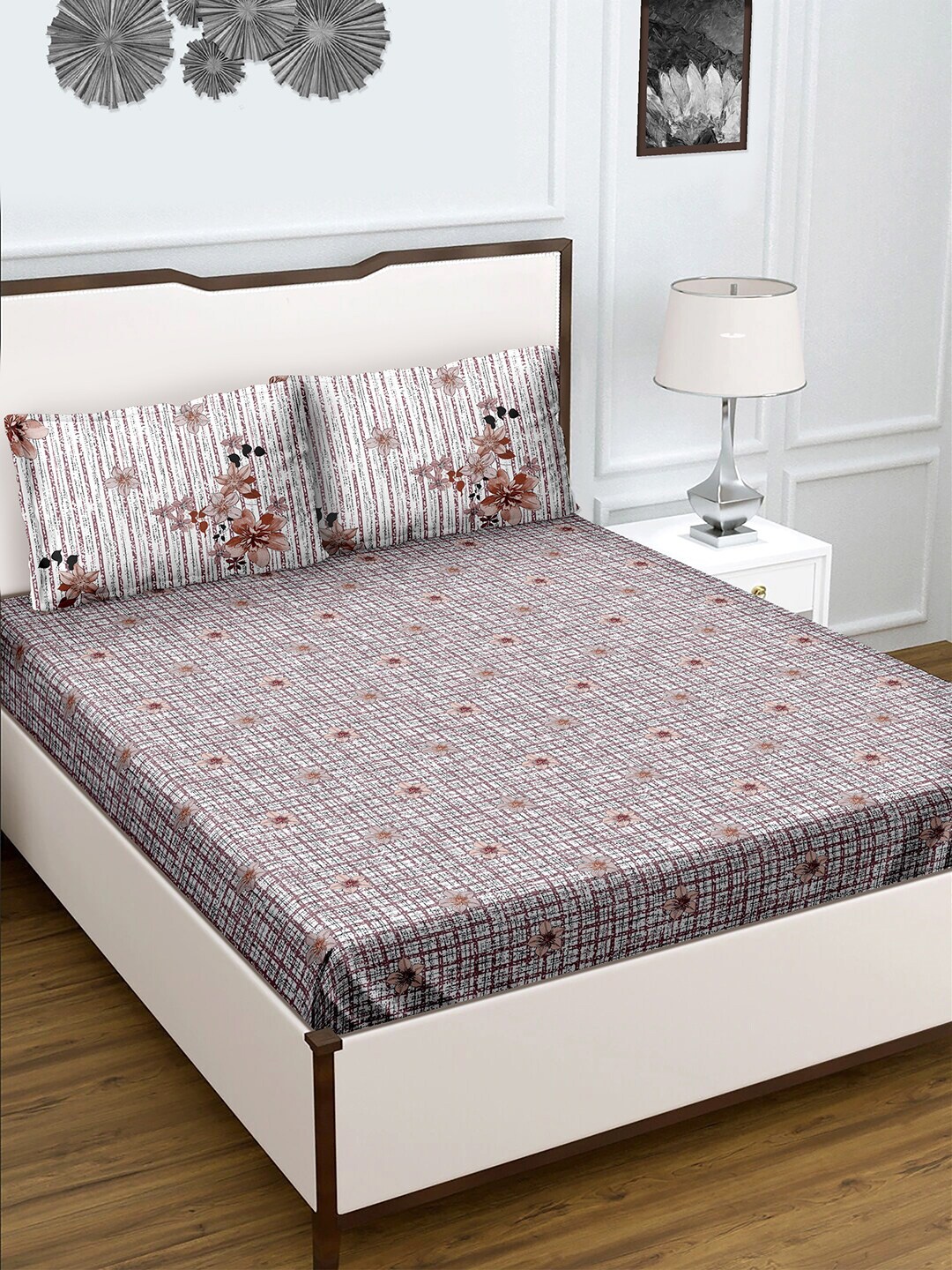 BELLA CASA Genteel Collection Floral 180 TC Cotton Queen Bedsheet with 2 Pillow Covers, Off white
BELLA CASA Genteel Collection Floral 180 TC Cotton Queen Bedsheet with 2 Pillow Covers, Off white