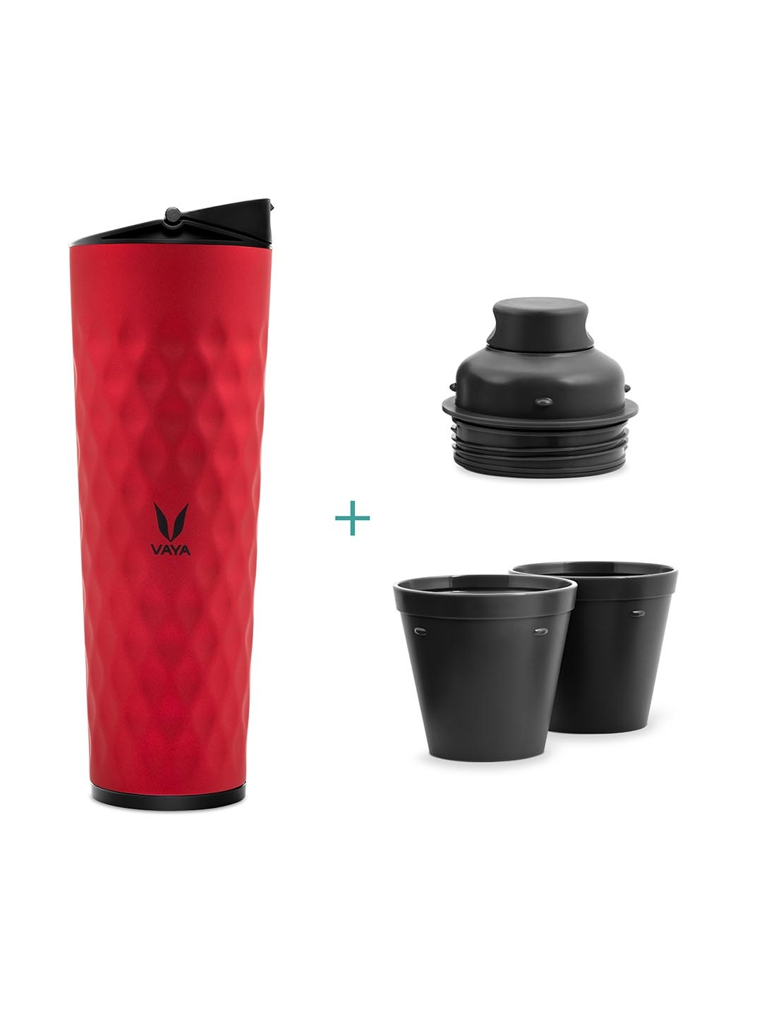 Vaya Drynk Double Wall Vacuum Stainless Steel Water Bottle with Gulper & Cups 600 ml, Red
Vaya Drynk Double Wall Vacuum Stainless Steel Water Bottle with Gulper & Cups 600 ml, Red