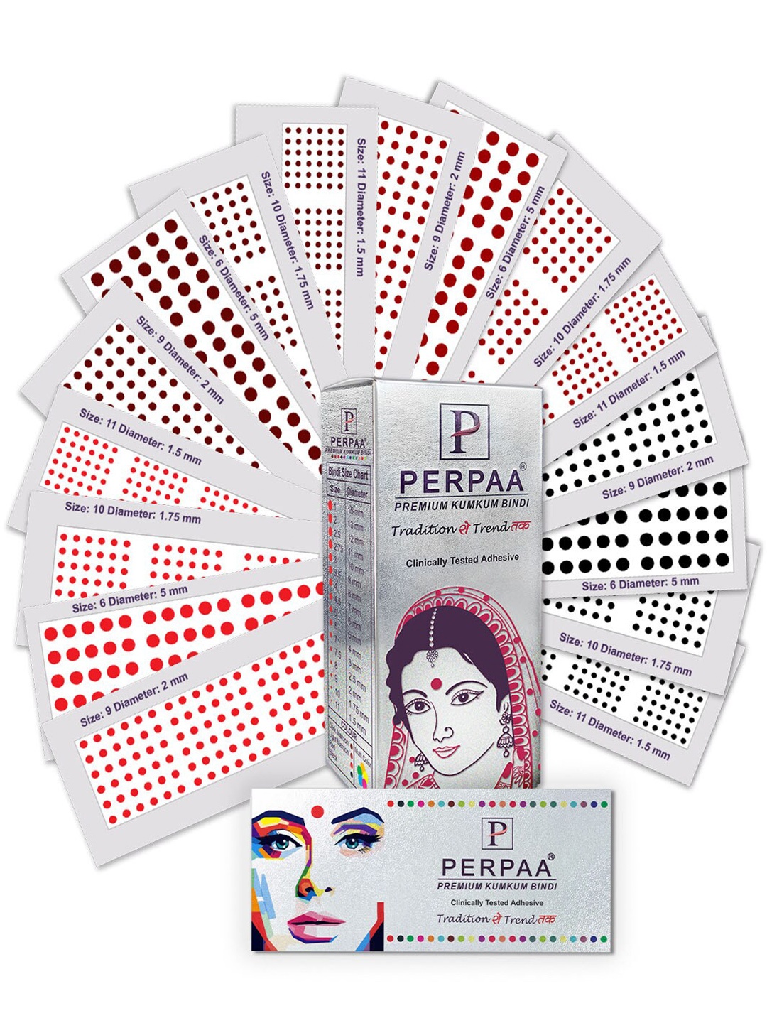 PERPAA Premium Kumkum Set Of 16 Velvet Sticker Kumkum Bindi Box - Red - Black - Dark-Maroon - Light-Maroon
PERPAA Premium Kumkum Set Of 16 Velvet Sticker Kumkum Bindi Box - Red - Black - Dark-Maroon - Light-Maroon