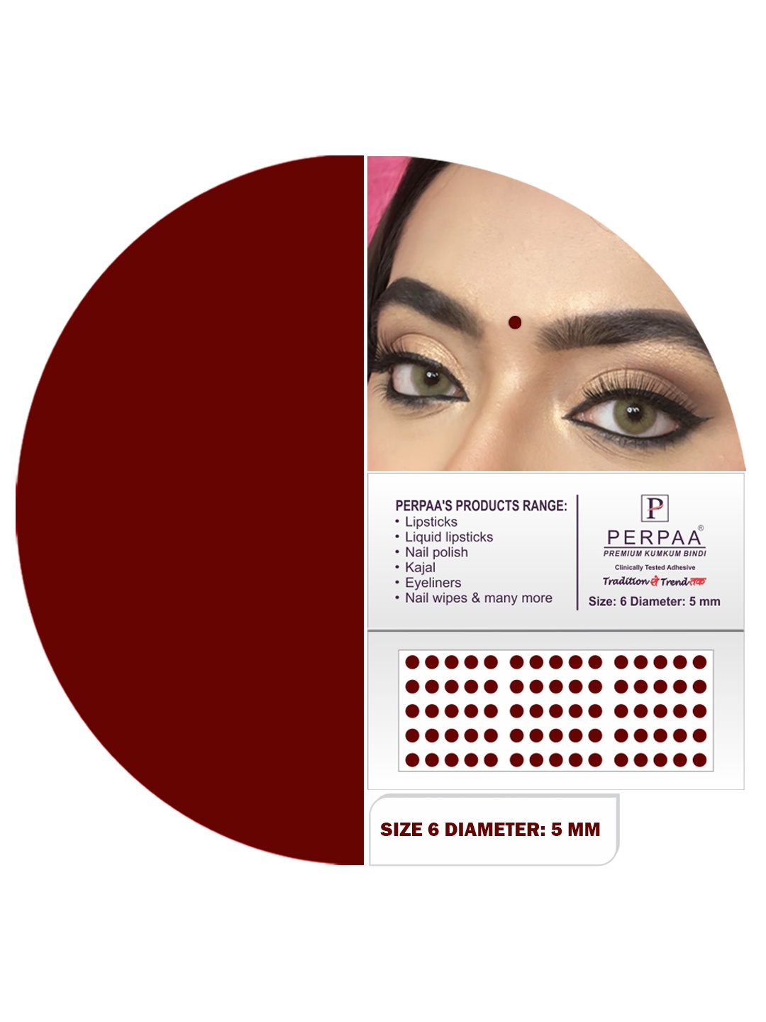 PERPAA Set of 16 Premium Velvet Sticker Kumkum Bindi Flaps - Red + Maroon + Burgundy + Black
PERPAA Set of 16 Premium Velvet Sticker Kumkum Bindi Flaps - Red + Maroon + Burgundy + Black