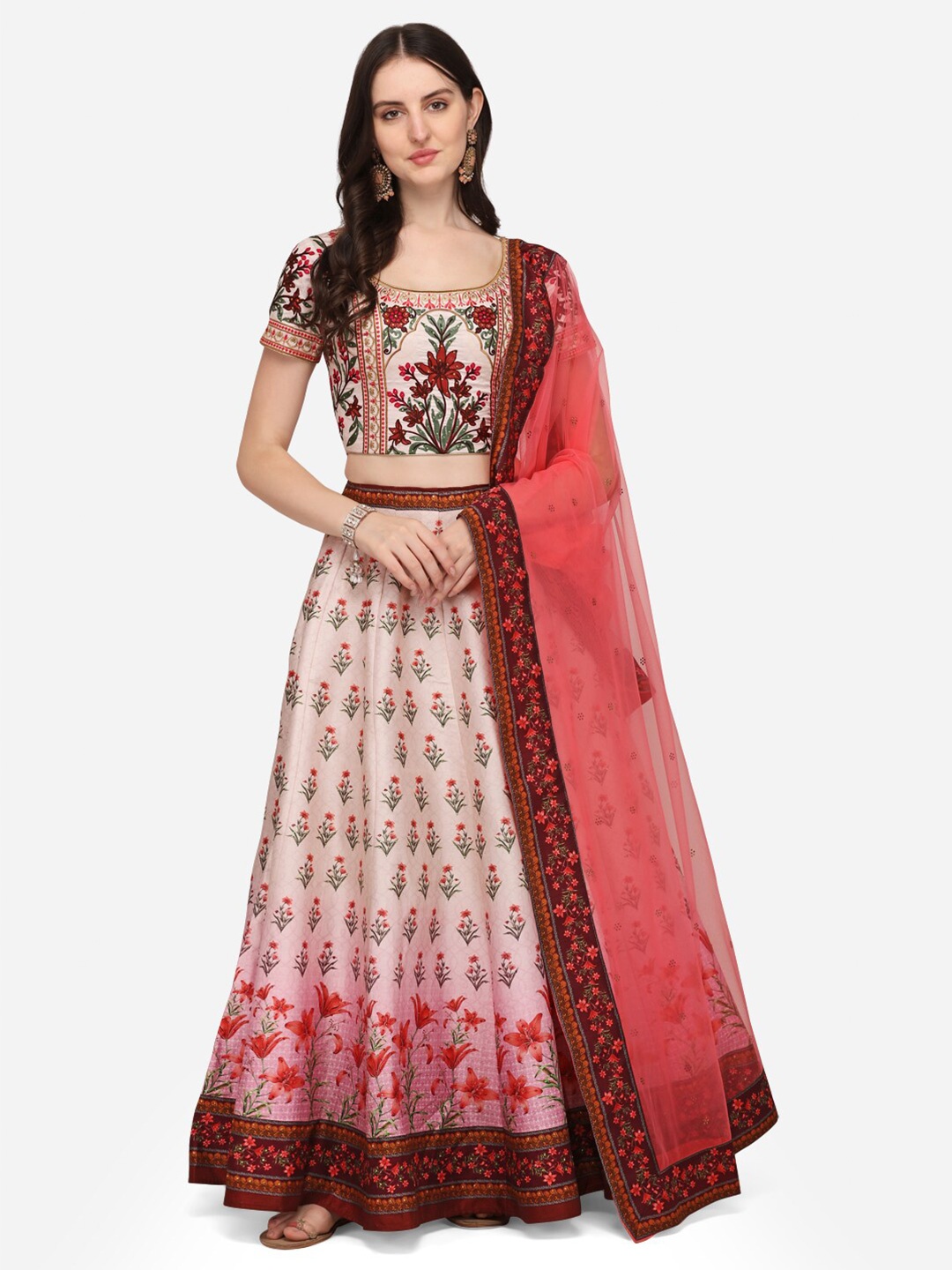 SAPTRANGI Embroidered Thread Work Semi-Stitched Lehenga & Unstitched Blouse With Dupatta, White
SAPTRANGI Embroidered Thread Work Semi-Stitched Lehenga & Unstitched Blouse With Dupatta, White